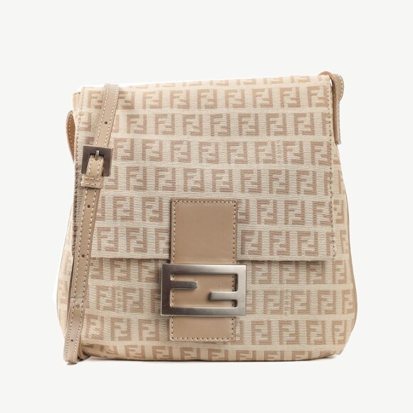 Fendi Beige Tortora & Pietra Zucchino Piatta Crossbody - Picture 1 of 14